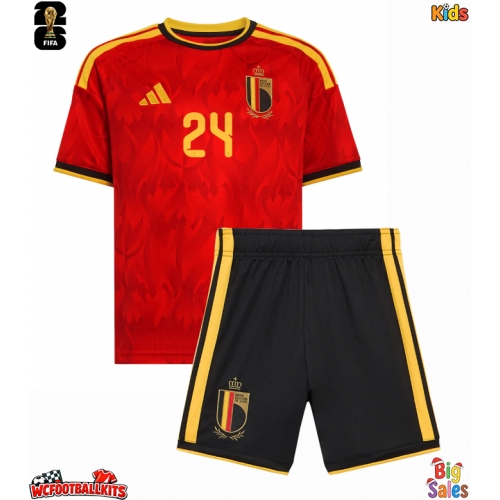 Belgium Amadou Onana #24 Replica Home Stadium Kit for Kids World Cup 2026 Short Sleeve (+ pants)